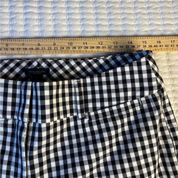 Ann Taylor Factory Gingham Ankle Pants Size 6 Preppy Career Stretch Cottagecore - Picture 6 of 9
